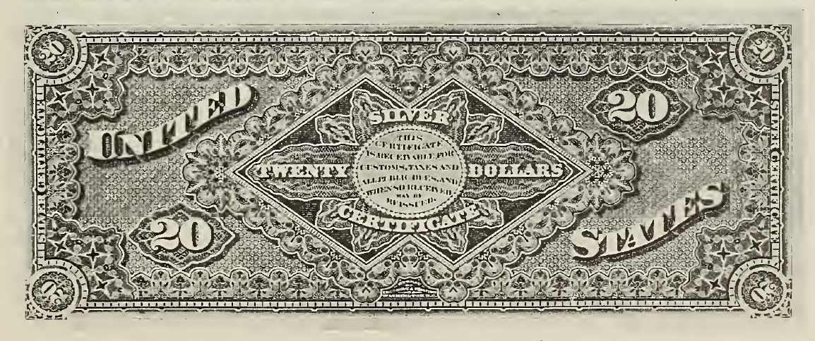 1886 - $20 - Daniel Manning - Design 1 back