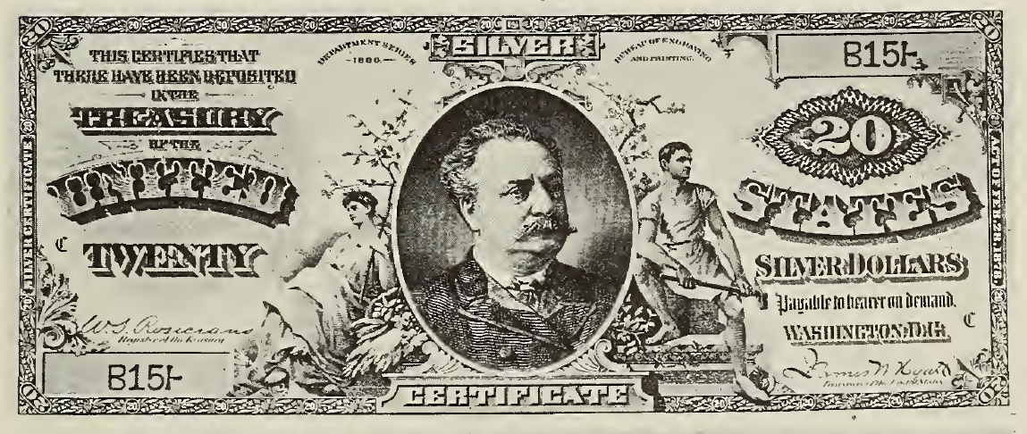 1886 - $20 - Daniel Manning - Design 2 front