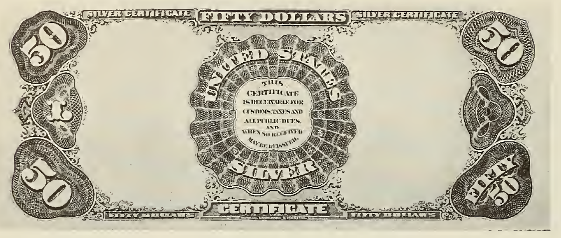 1891 - $50 - Edward Everett - Design 4 back