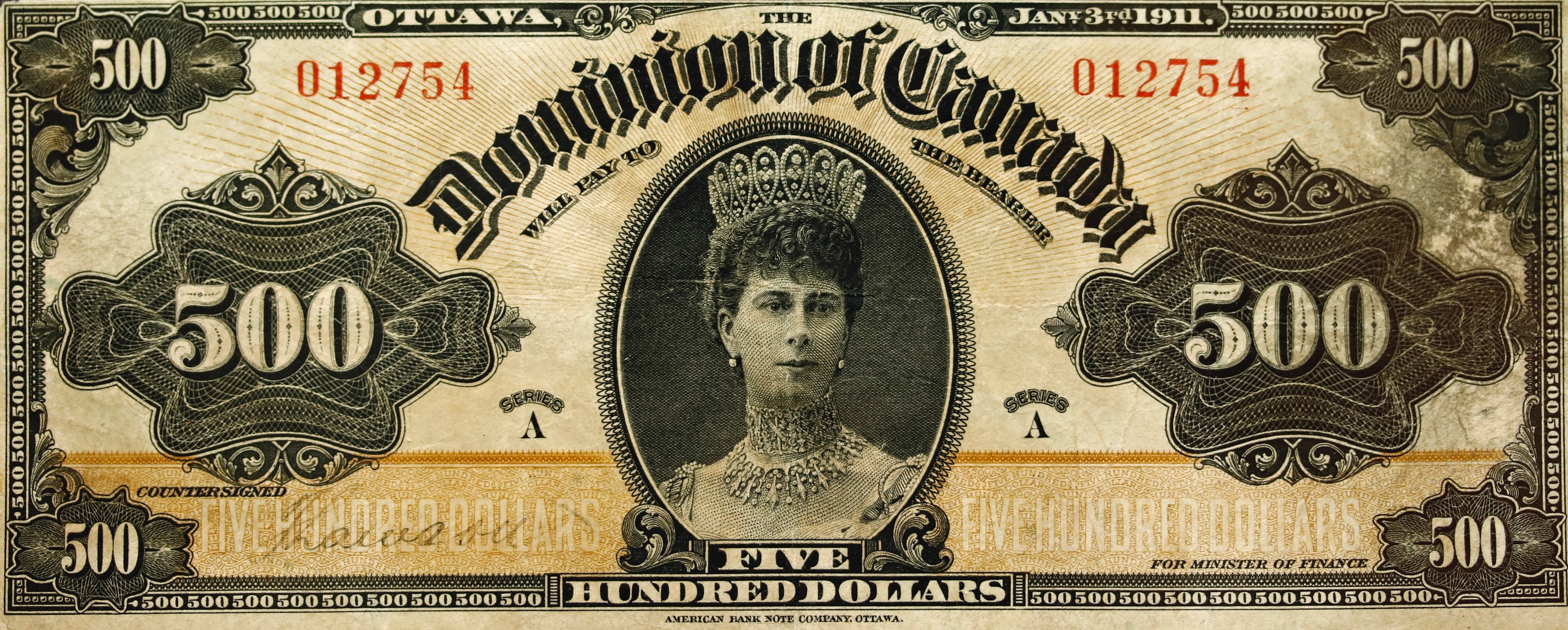 1911 - $500 - Queen Mary front
