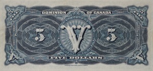 1912 - $5 - Ocean Limited Company Passenger Train back