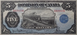 1912 - $5 - Ocean Limited Company Passenger Train front