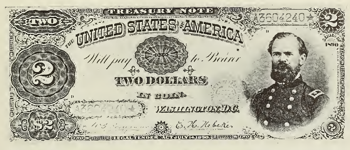 1891 - $2 - James McPherson - Design 2 front