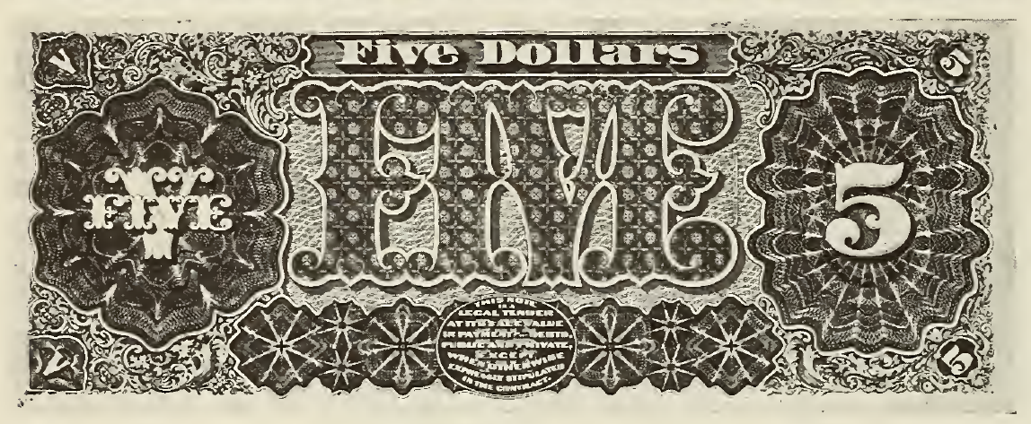 1890 - $5 - George Thomas - Design 1 back