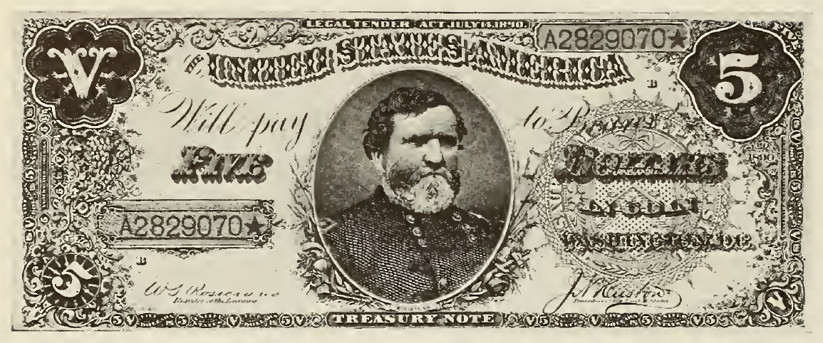 1890 - $5 - George Thomas - Design 1 front