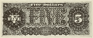 1890 - $5 - George Thomas - Design 1 back