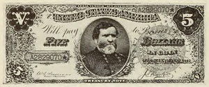 1890 - $5 - George Thomas - Design 1 front