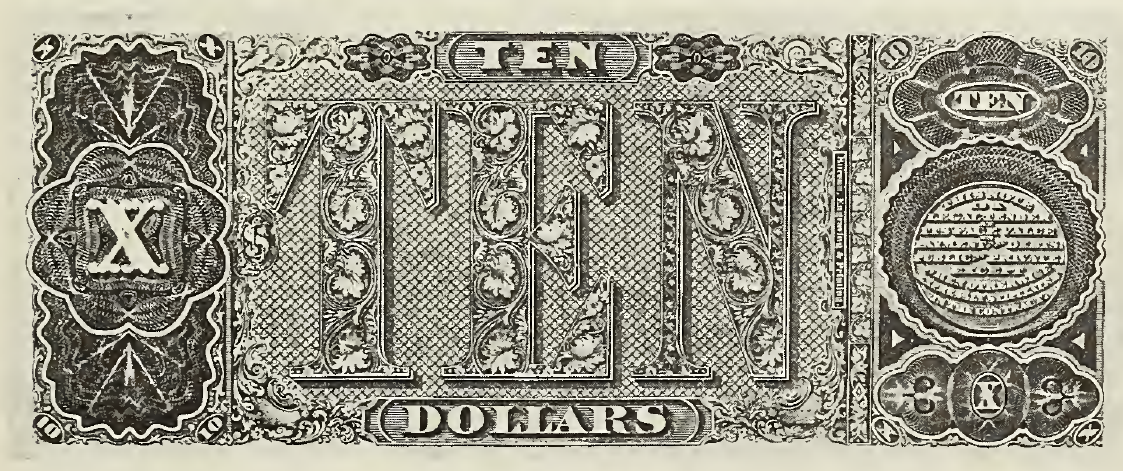 1890 - $10 - Philip H. Sheridan - Design 1 back