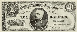 1890 - $10 - Philip H. Sheridan - Design 1 front
