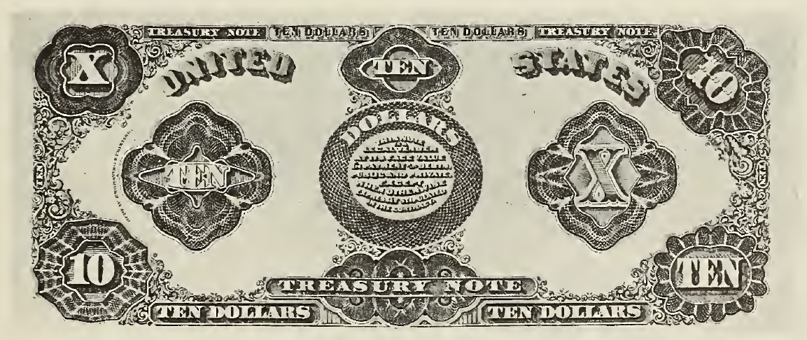 1891 - $10 - Philip H. Sheridan - Design 2 back