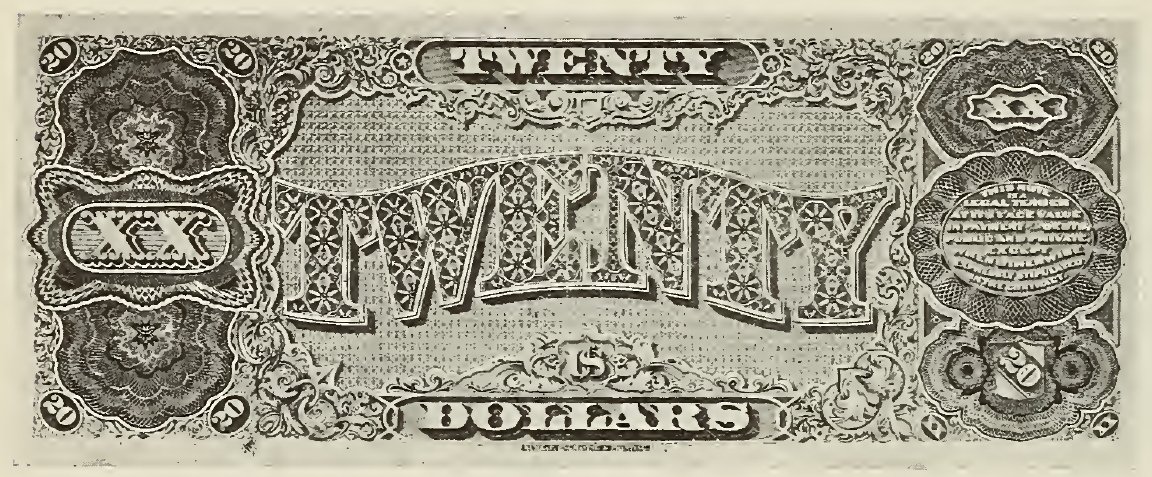 1890 - $20 - John Marshall - Design 1 back