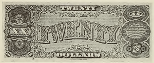 1890 - $20 - John Marshall - Design 1 back