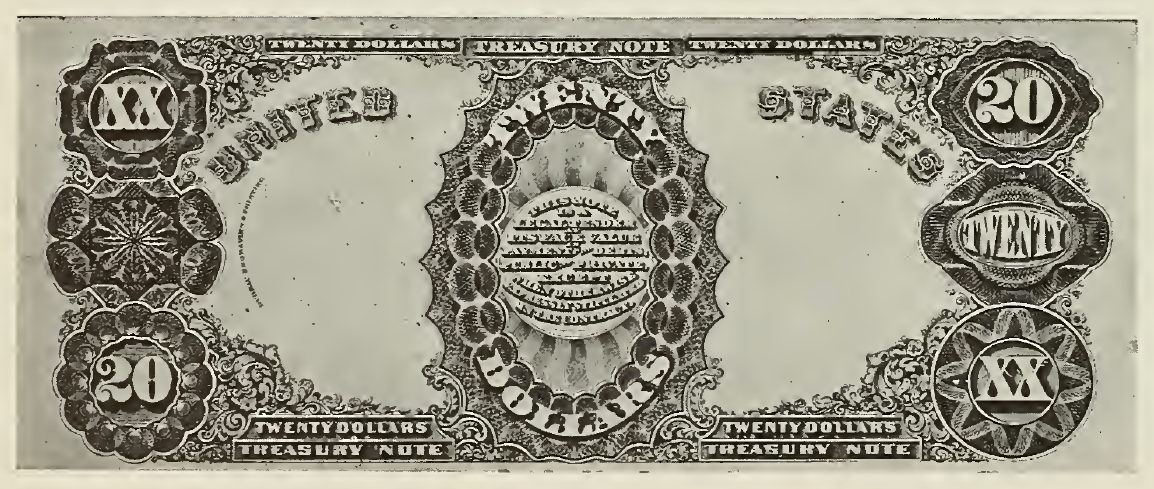 1891 - $20 - John Marshall - Design 2 back