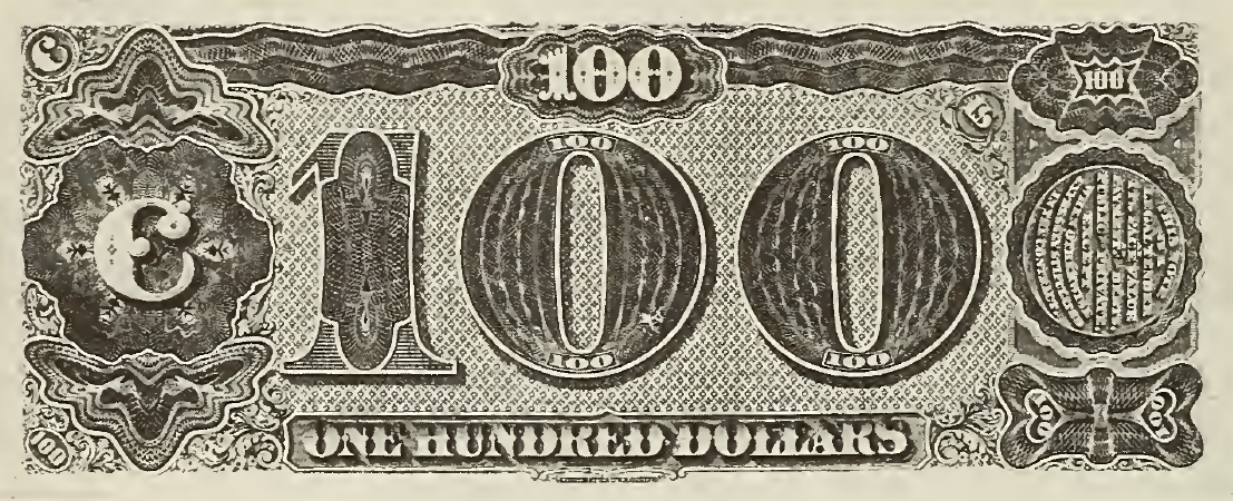 1890 - $100 - Farragut - Design 1 back