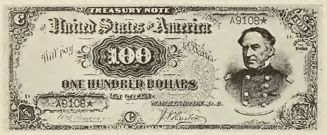 1890 - $100 - Farragut - Design 1 front