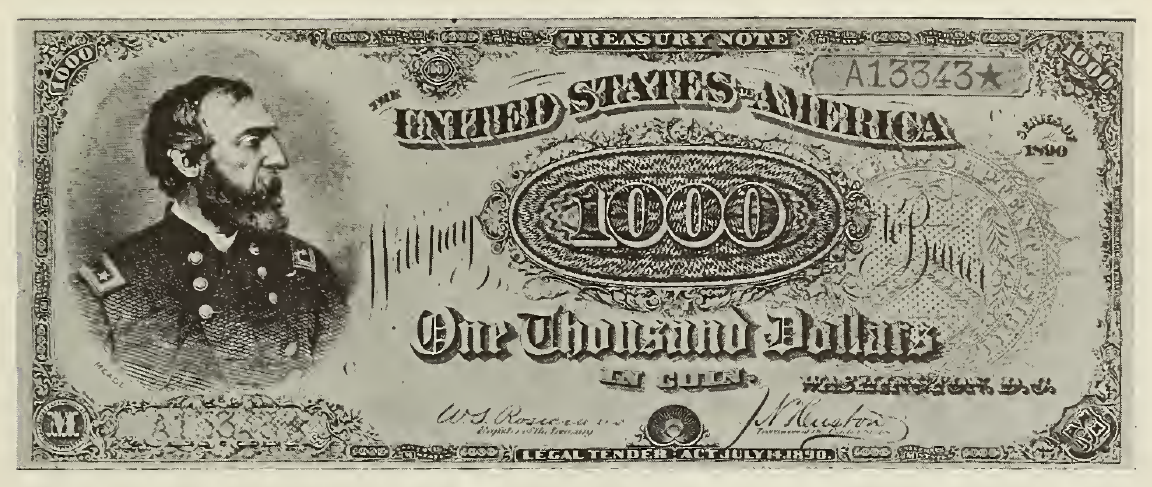 1891 - $1000 - George Gordon Meade - Design 2 front