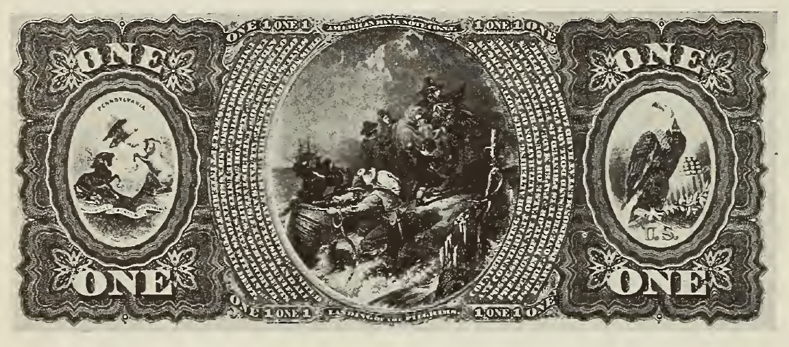 1863 - $1 - Maidens Before Altar back