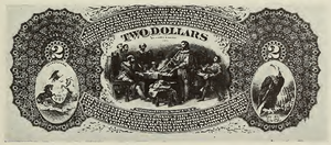 1863 - $2 - Female with Flag back