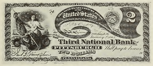 1863 - $2 - Female with Flag front