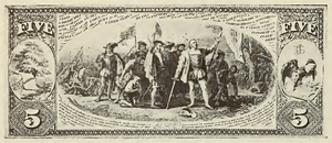 1863 - $5 - Columbus Sighting Land - Indian Princess back