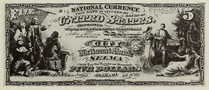 1863 - $5 - Columbus Sighting Land - Indian Princess front