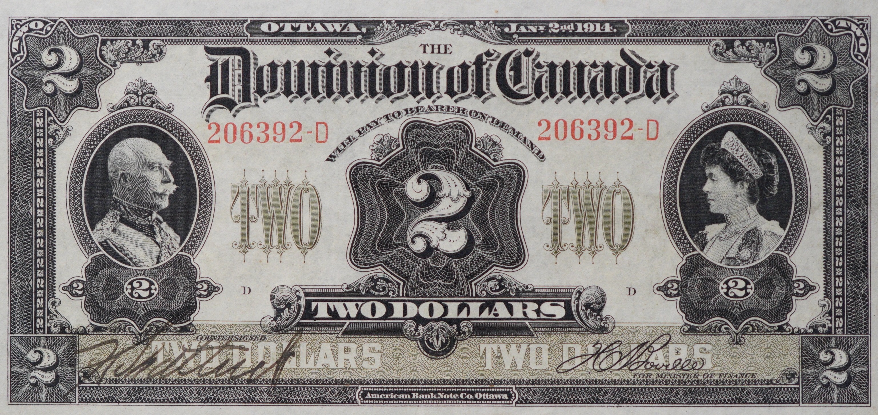1914 - $2 - Lord and Lady Gray front