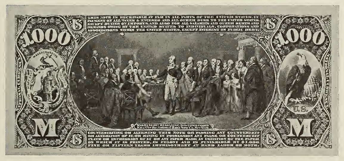 1863 - $1000 - Scott Entering Mexico City - U.S. Capitol back