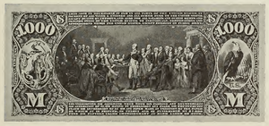 1863 - $1000 - Scott Entering Mexico City - U.S. Capitol back
