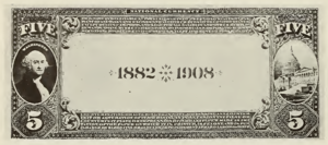 1882 - $5 - James Garfield - Design 1 back