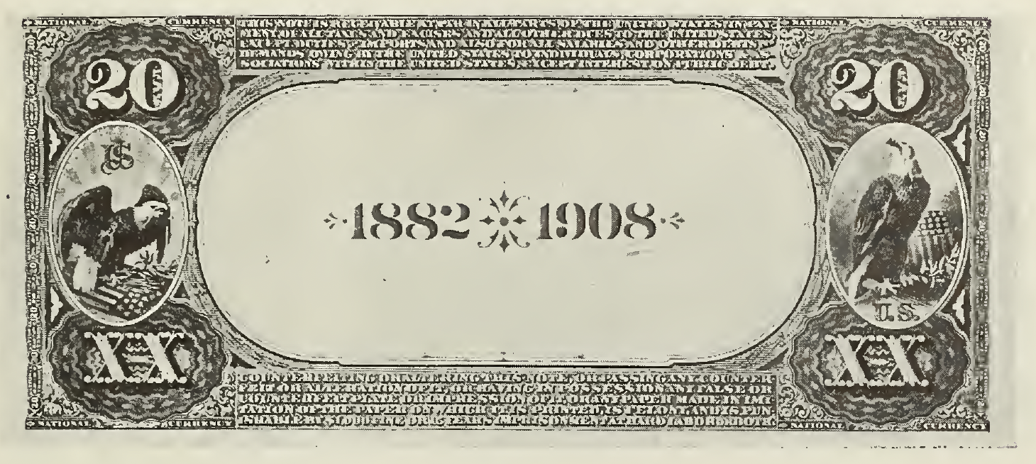 1882 - $20 - Battle of Lexington - Columbia - Design 1 back