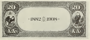 1882 - $20 - Battle of Lexington - Columbia - Design 1 back