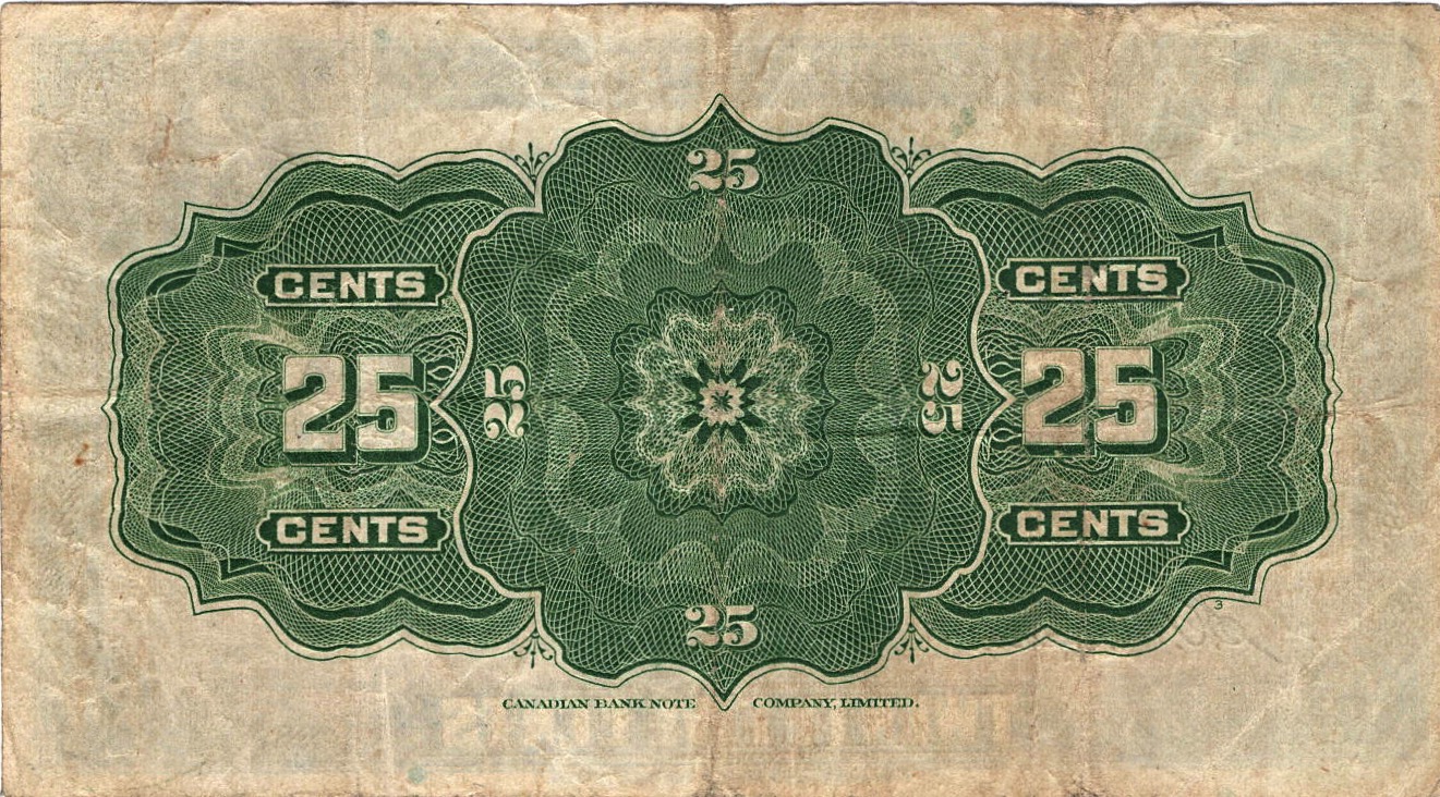1923 - 25 Cent - Shinplaster back
