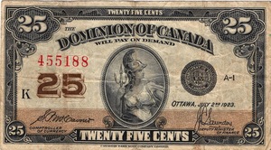 1923 - 25 Cent - Shinplaster front