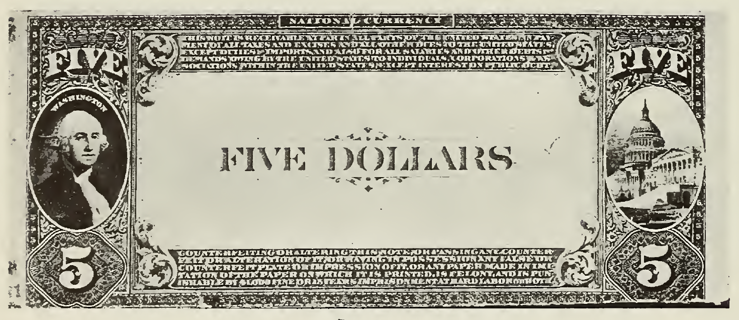 1882 - $5 - James Garfield - Design 2 back