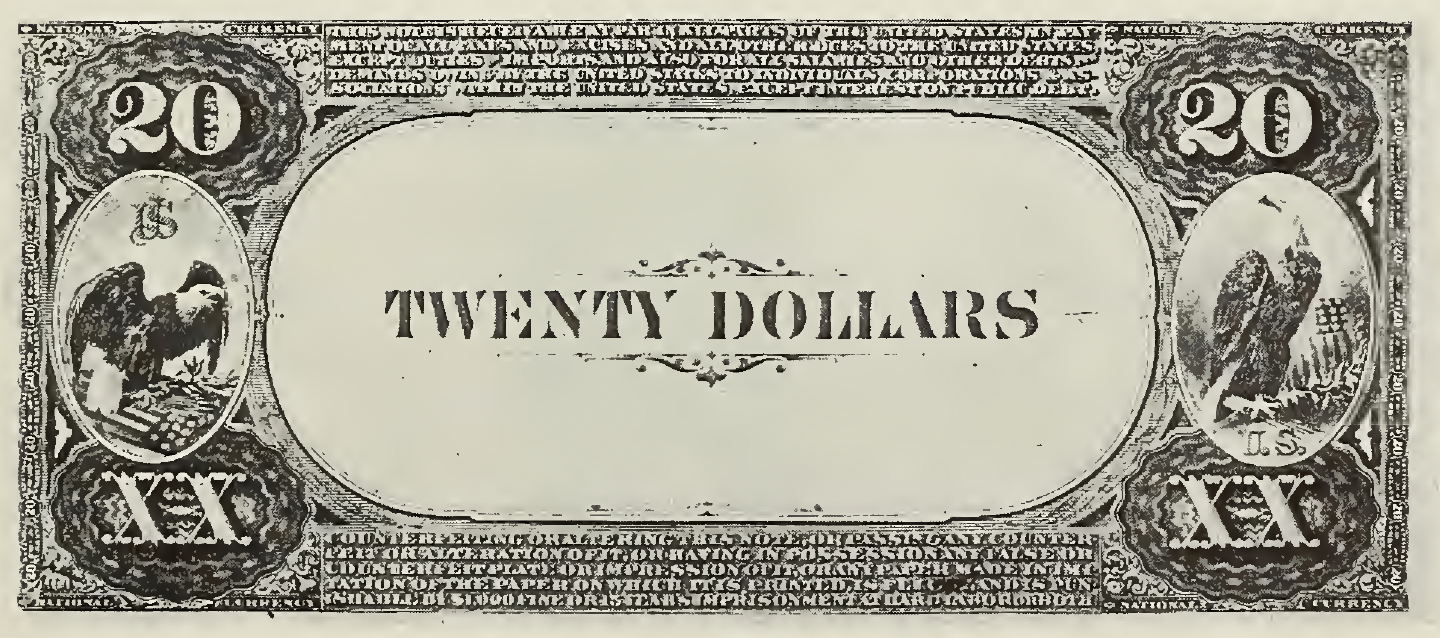1882 - $20 - Battle of Lexington - Columbia - Design 2 back