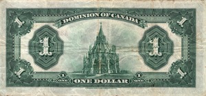 1923 - $1 - King George V back