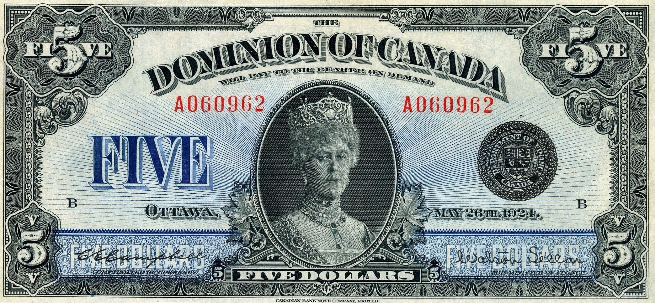 1924 - $5 - Queen Mary front