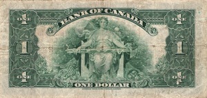 1935 - $1 - King George V - Figure of Agriculture back