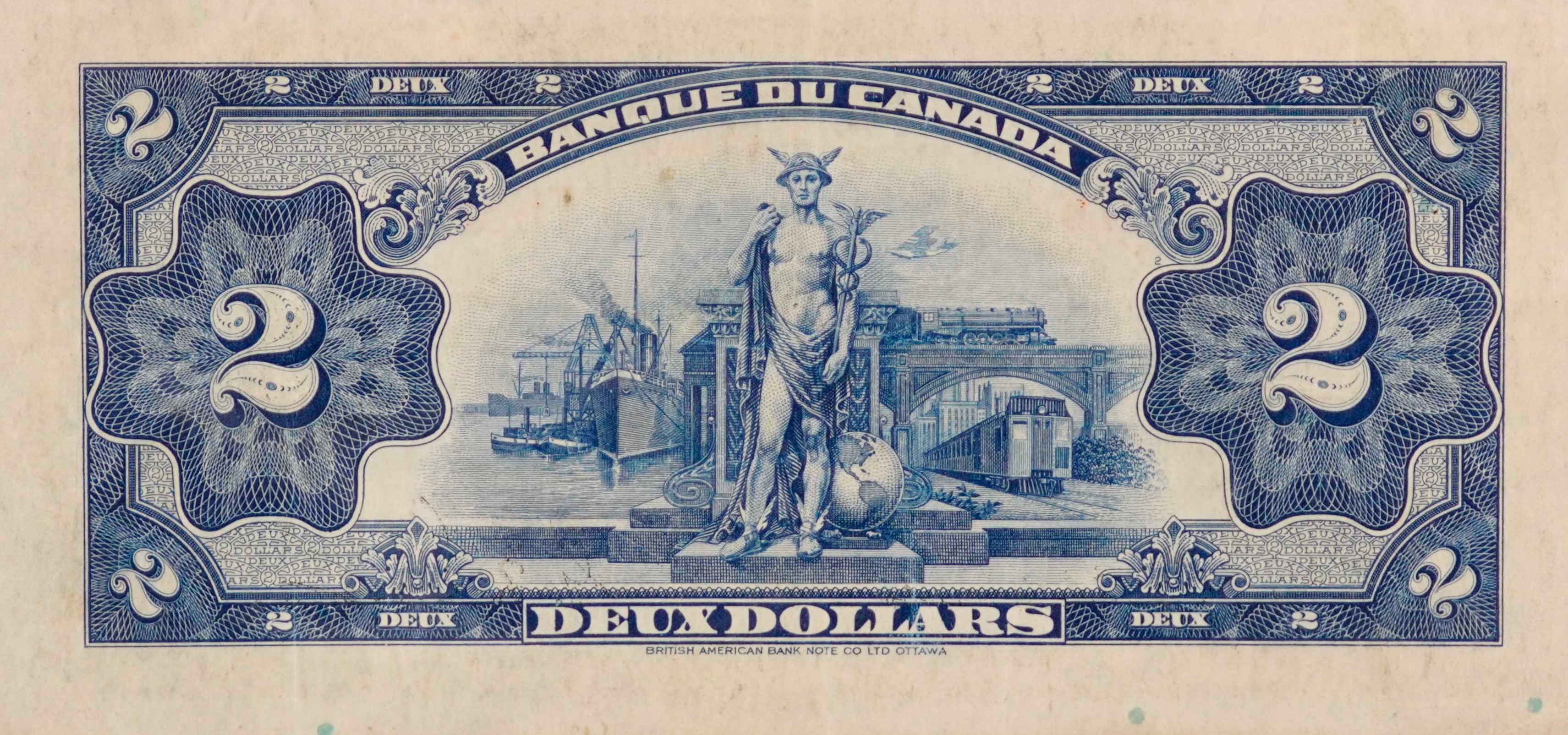 1935 -  Figure of Transportation - $2 - Osborne / Towers - French back
