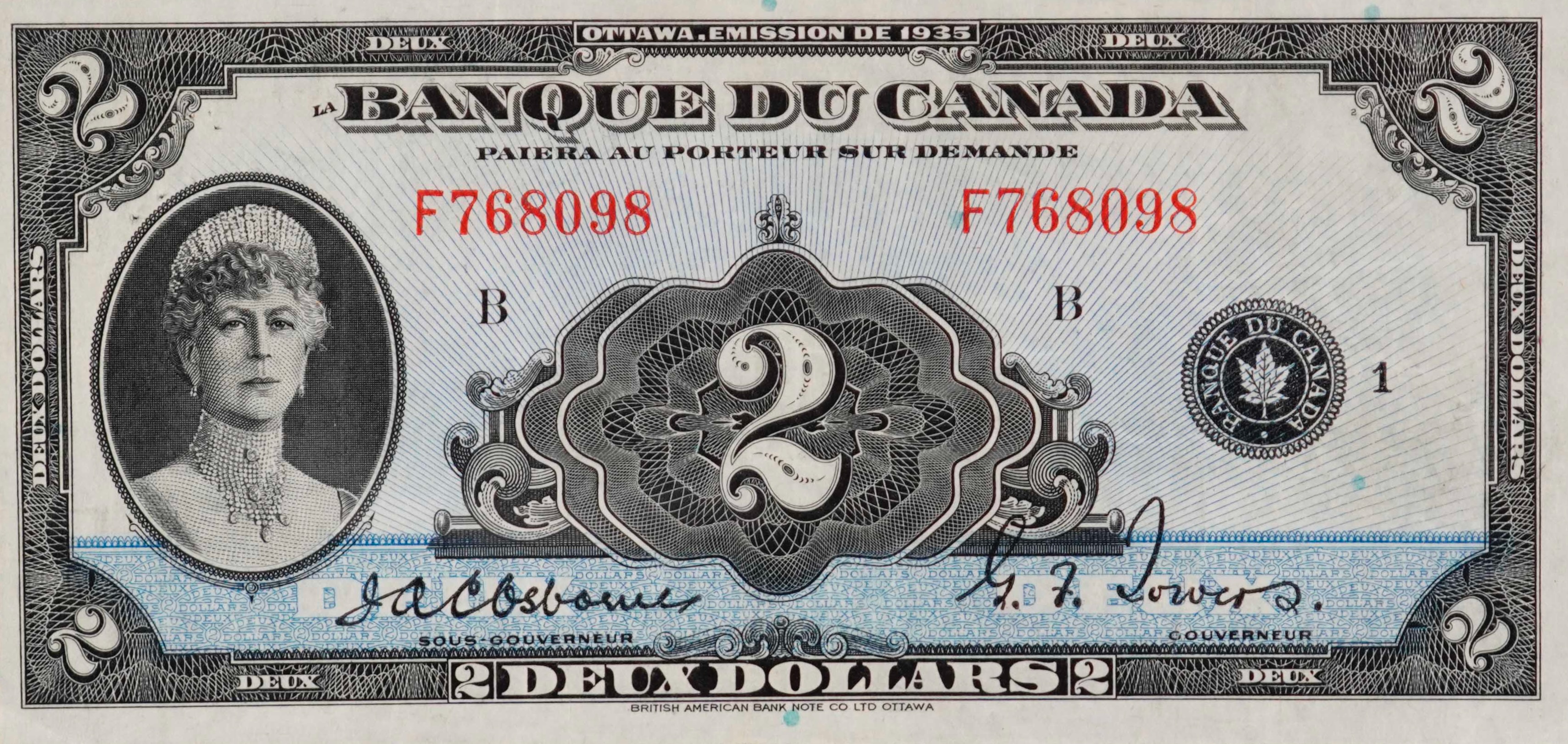 1935 -  Figure of Transportation - $2 - Osborne / Towers - French front