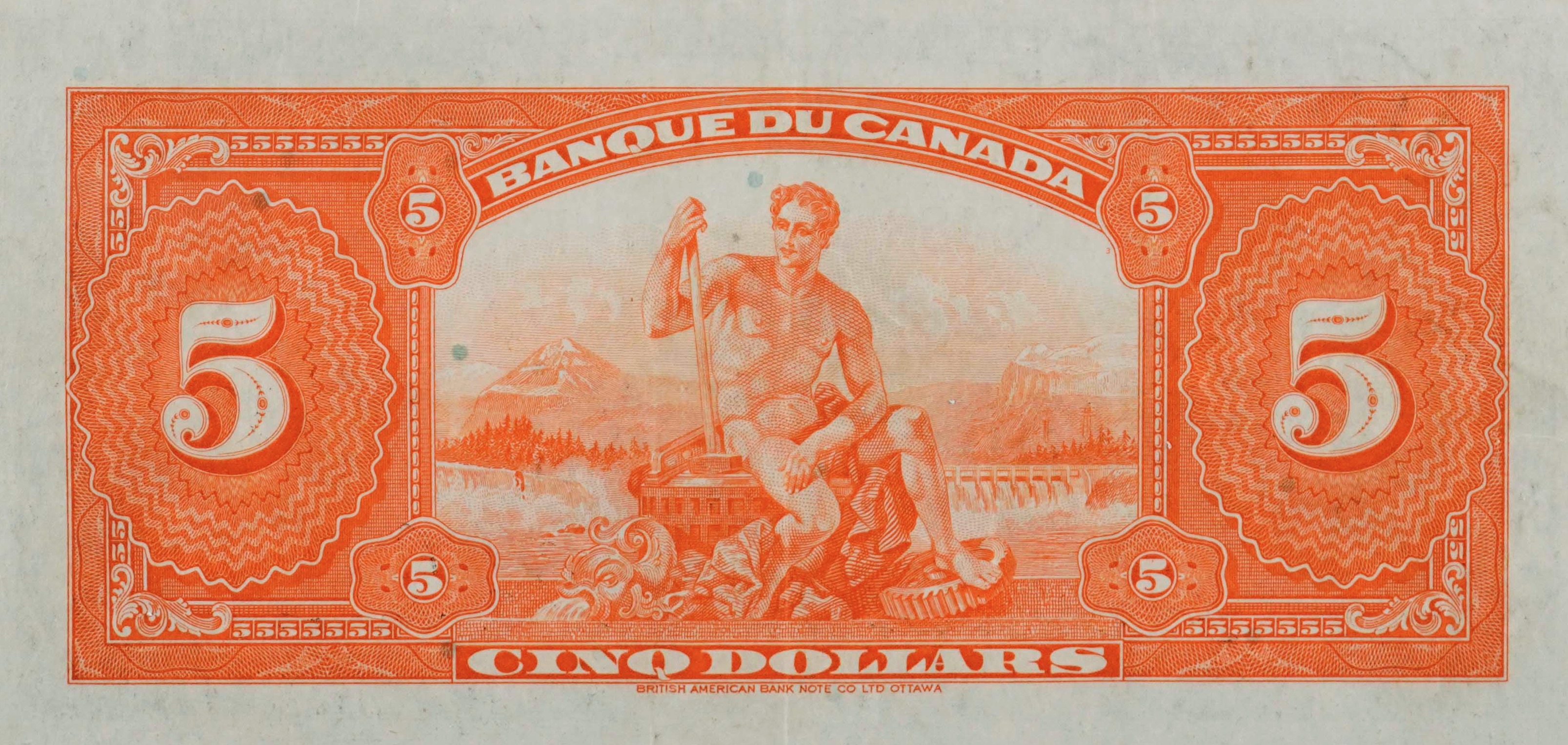 1935 -  Figure of Electric Power - $5 - Osborne / Towers - French back