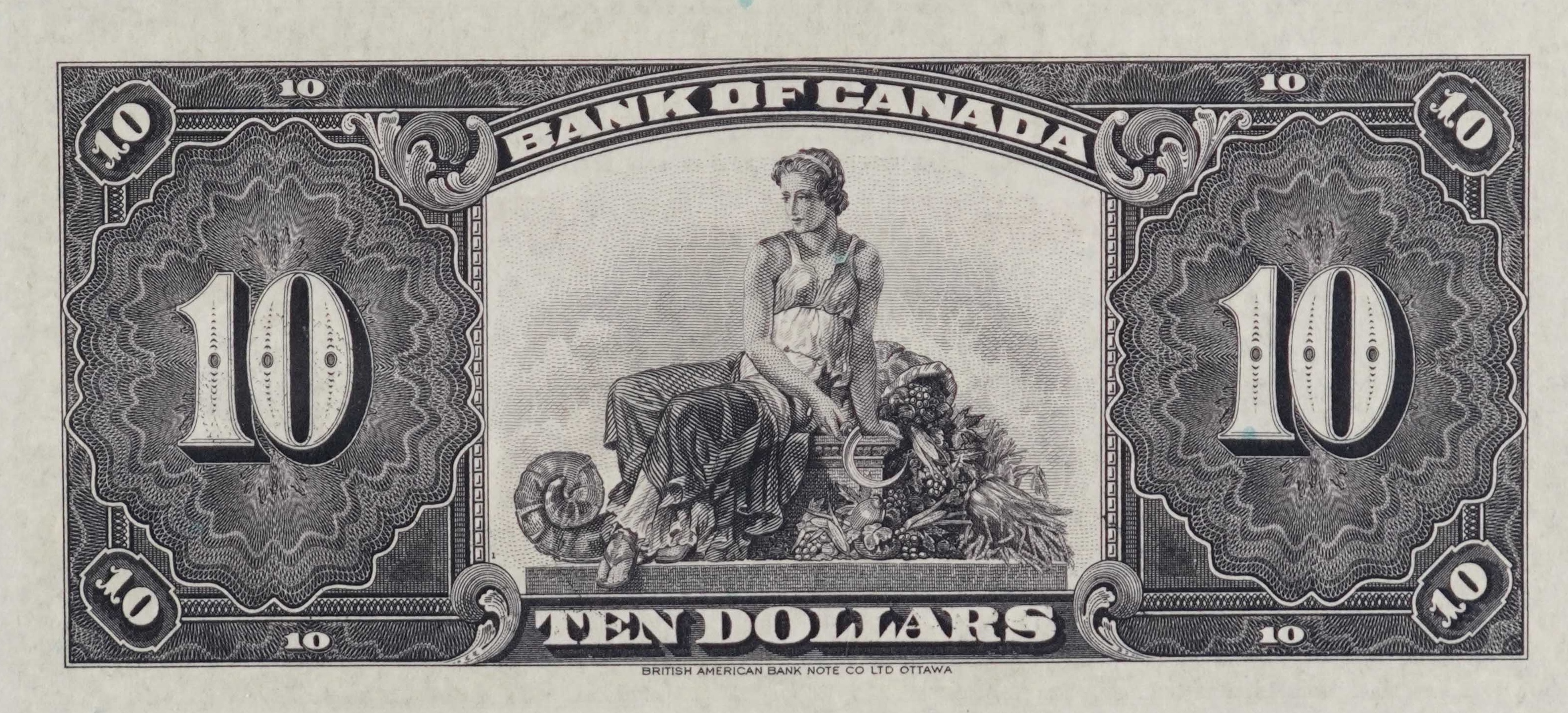 1935 - $10 - Princess Mary - Figure of Harvest back