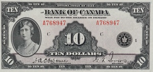 1935 - $10 - Princess Mary - Figure of Harvest front