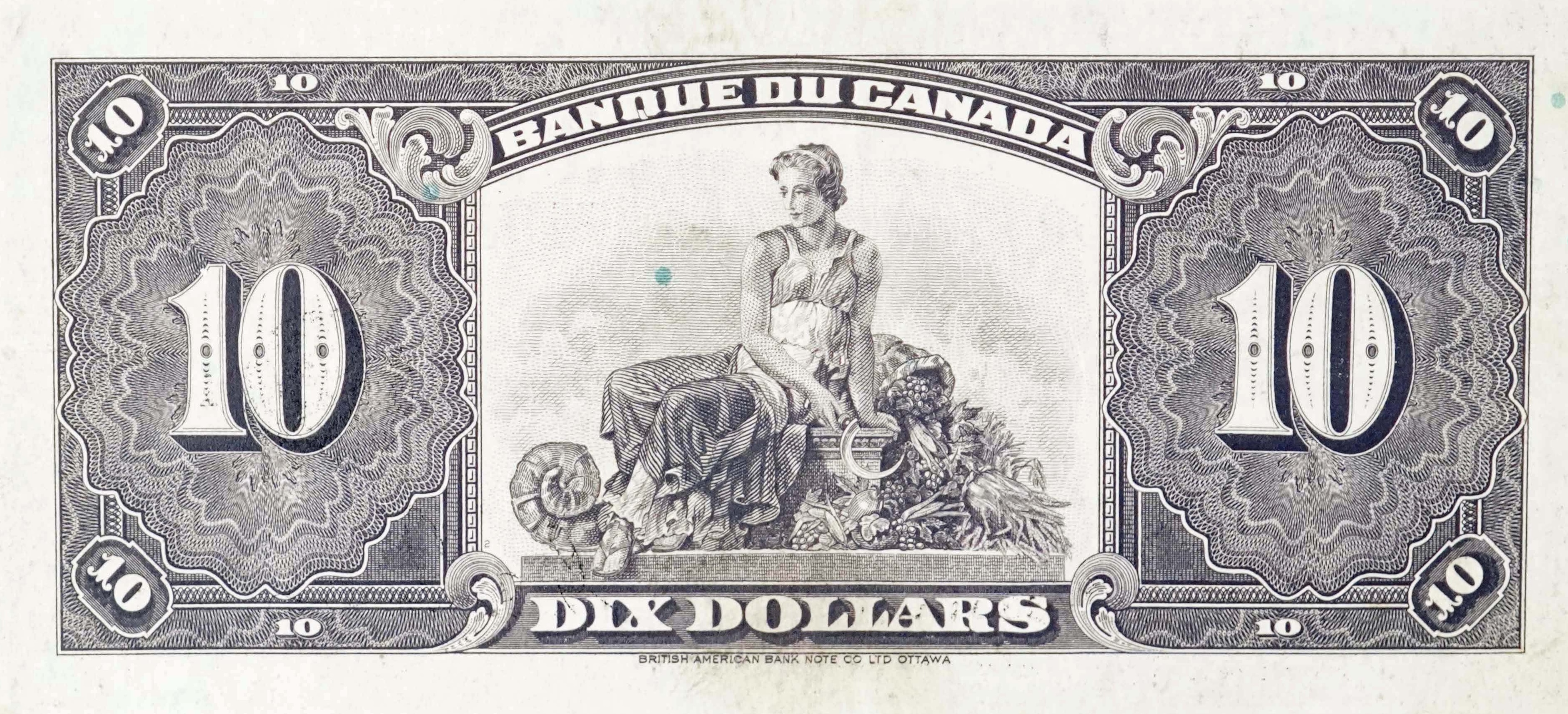 1935 -  Figure of Harvest - $10 - Osborne / Towers - French back