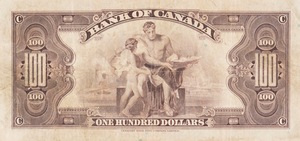 1935 - $100 - Prince Henry - Figure of Commerce and Industry back