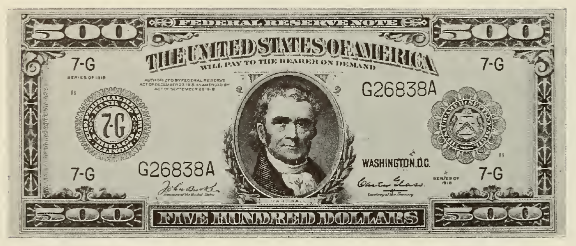 1918 - $500 - John Marshall front