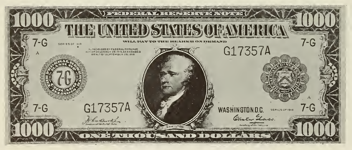 1918 - $1000 - Hamilton front