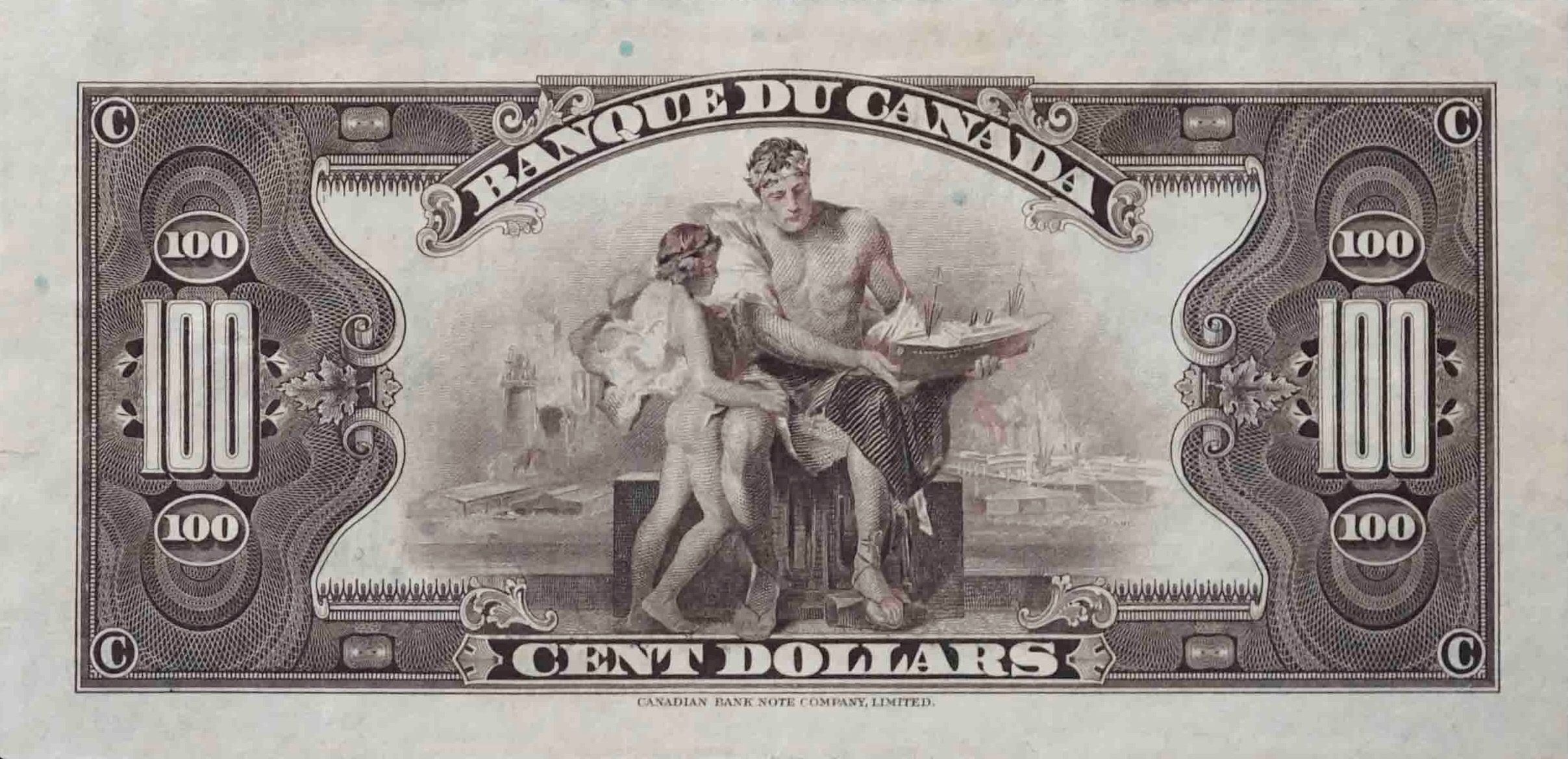 1935 -  Figure of Commerce and Industry - $100 - Osborne / Towers - French back