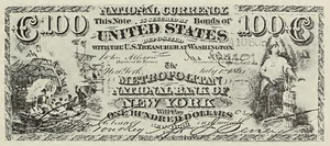 1870 - $100 - Commodore Perry - Liberty by Fasces front