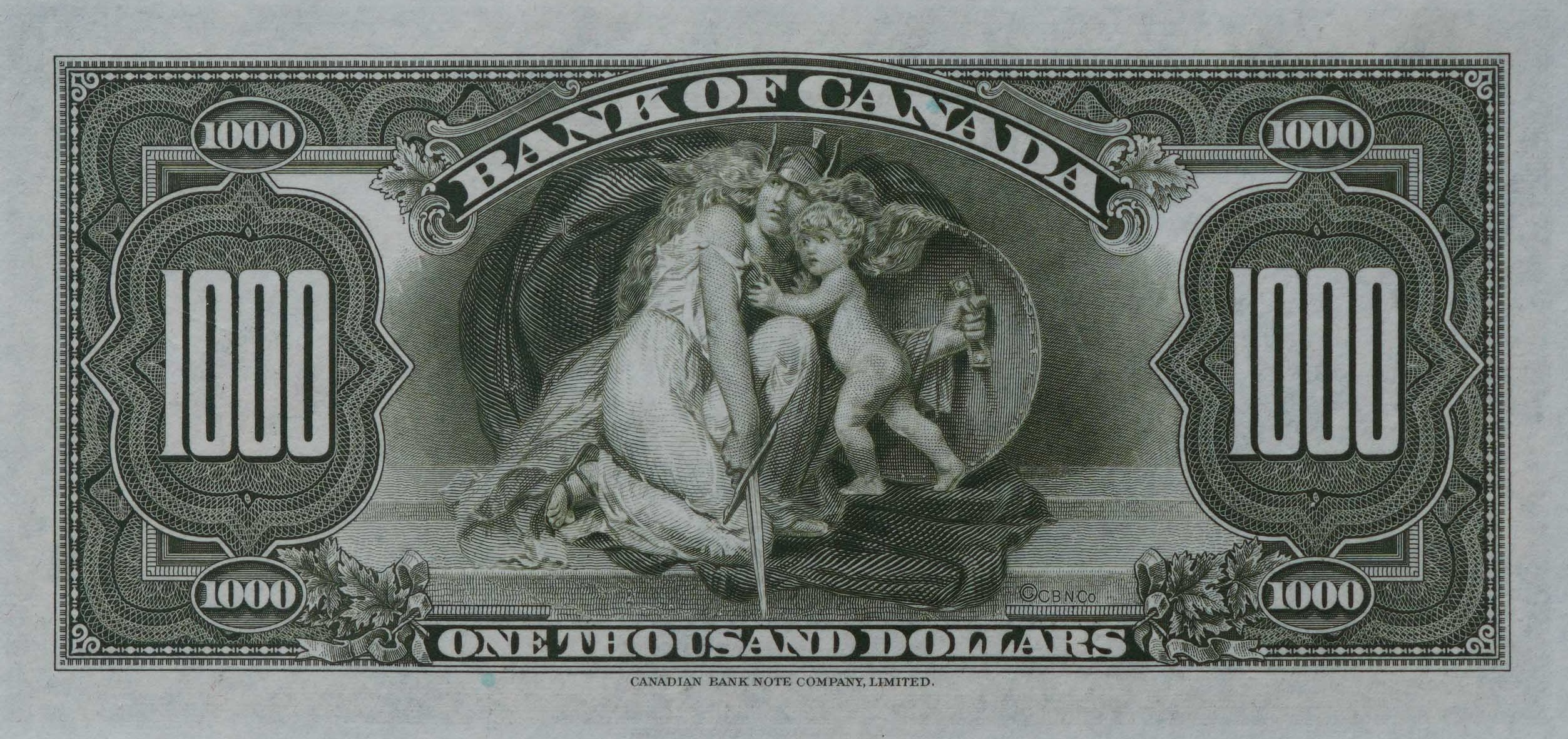 1935 - $1000 - Sir Wilfrid Laurier - Figure of Security back
